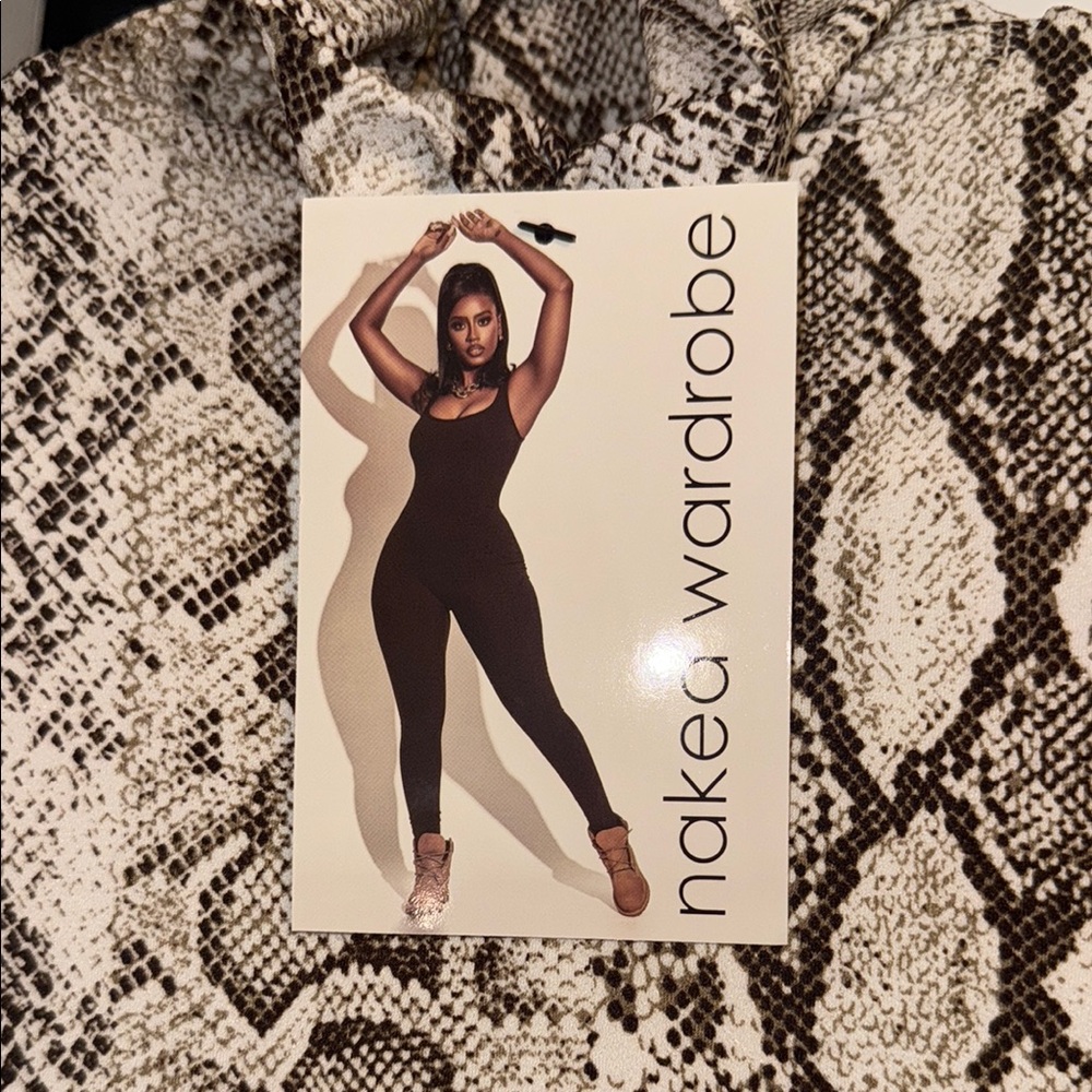 Snakeskin Print Long Sleeve Dress - Picture 2 of 5